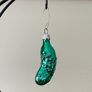 Blown Glass Green Pickle Ornament